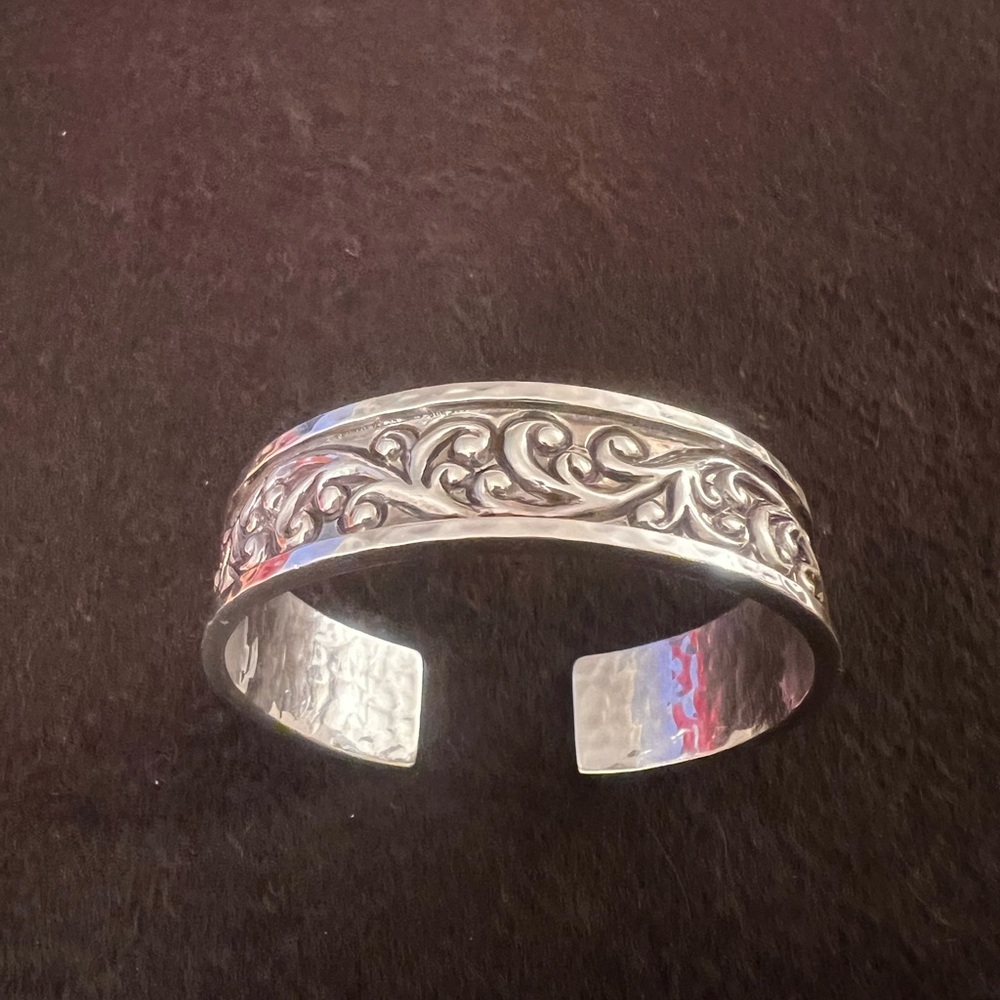 Lois Hill Silver Cuff Bracelet with Intricate Designs